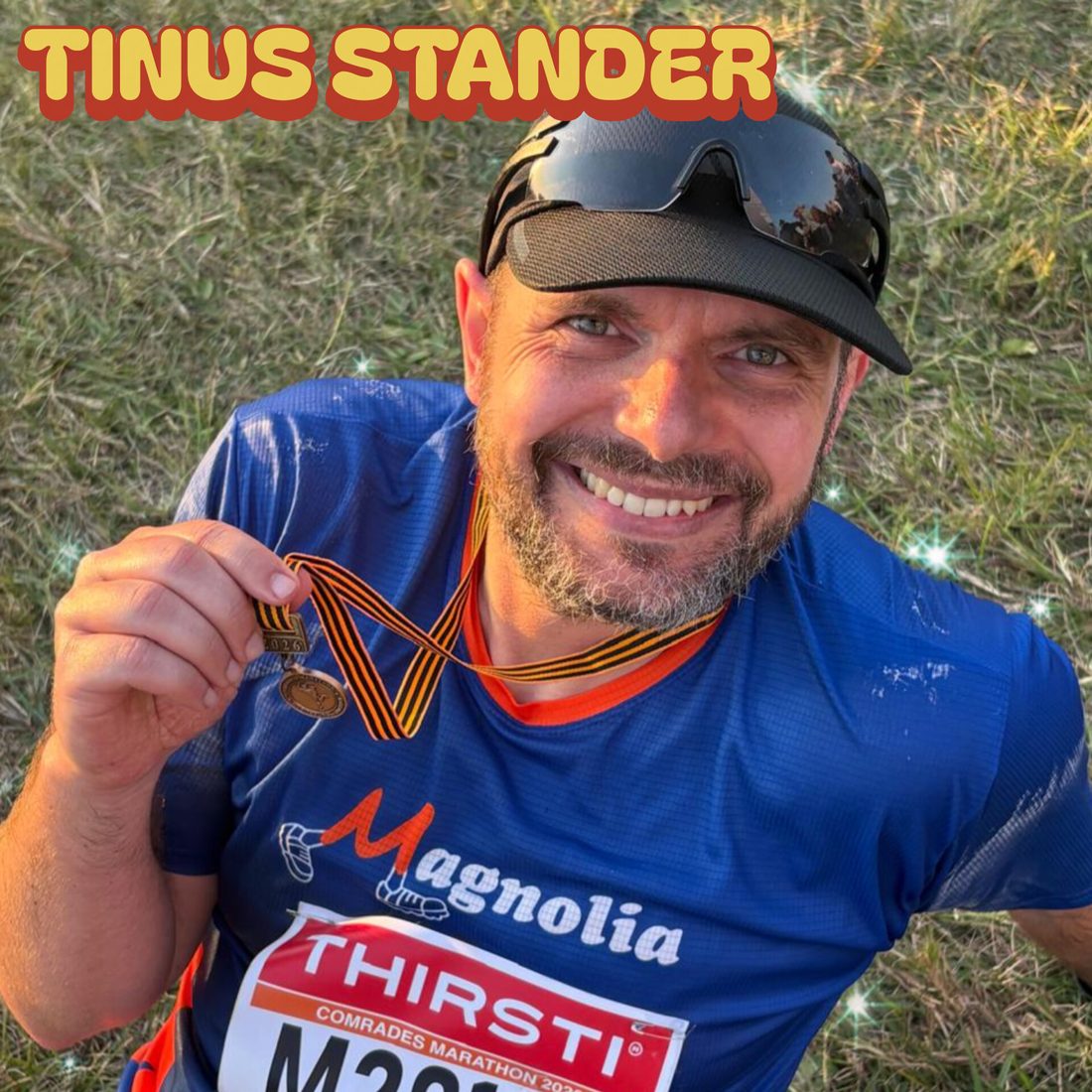 Tinus Stander with his Comrades Marathon medal
